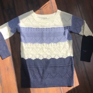 Shein size 2 sweater navy blue white